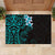 New Zealand Tuatara Plumeria Rubber Doormat Maori Teal Koru Tribal Tattoo