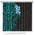 New Zealand Tuatara Plumeria Shower Curtain Maori Teal Koru Tribal Tattoo