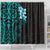 New Zealand Tuatara Plumeria Shower Curtain Maori Teal Koru Tribal Tattoo