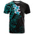 New Zealand Tuatara Plumeria T Shirt Maori Teal Koru Tribal Tattoo