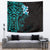 New Zealand Tuatara Plumeria Tapestry Maori Teal Koru Tribal Tattoo