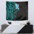 New Zealand Tuatara Plumeria Tapestry Maori Teal Koru Tribal Tattoo