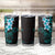 New Zealand Tuatara Plumeria Tumbler Cup Maori Teal Koru Tribal Tattoo