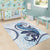 Blue Maori Tuatara Area Rug Luxury Pastel Pattern