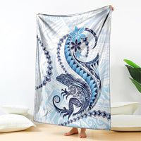 Blue Maori Tuatara Blanket Luxury Pastel Pattern LT01 - Polynesian Pride