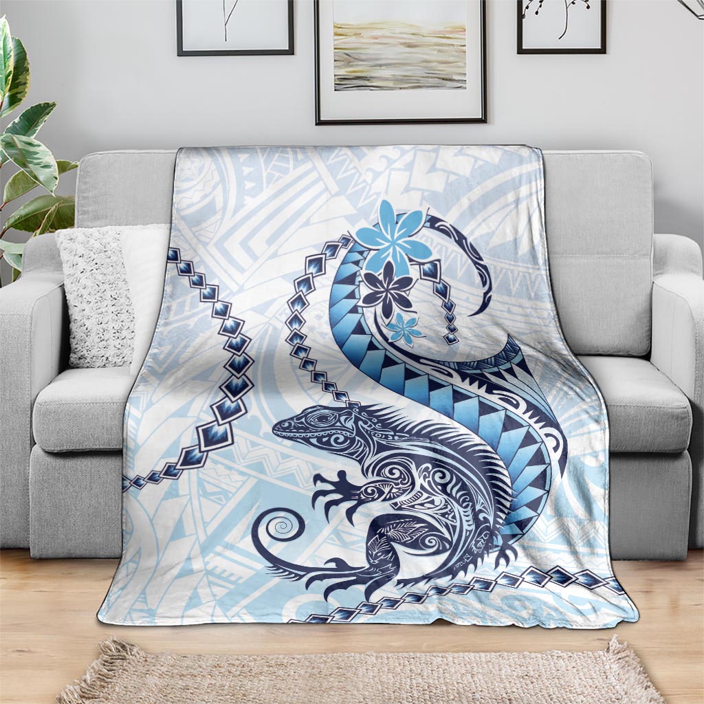 Blue Maori Tuatara Blanket Luxury Pastel Pattern LT01 - Polynesian Pride