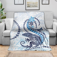 Blue Maori Tuatara Blanket Luxury Pastel Pattern LT01 - Polynesian Pride