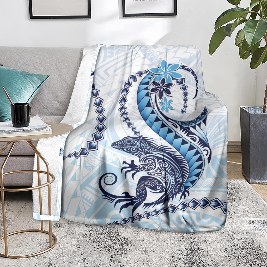 Blue Maori Tuatara Blanket Luxury Pastel Pattern LT01 - Polynesian Pride