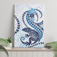 Blue Maori Tuatara Canvas Wall Art Luxury Pastel Pattern LT01 - Polynesian Pride