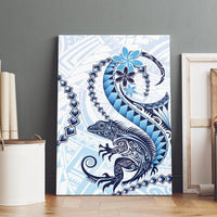 Blue Maori Tuatara Canvas Wall Art Luxury Pastel Pattern LT01 - Polynesian Pride