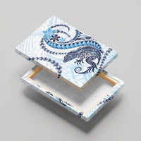 Blue Maori Tuatara Canvas Wall Art Luxury Pastel Pattern LT01 - Polynesian Pride
