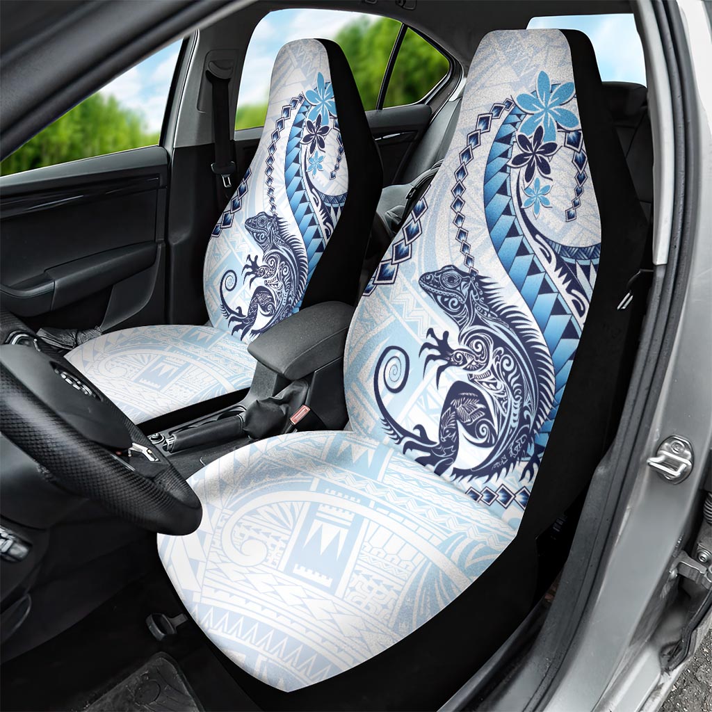 Blue Maori Tuatara Car Seat Cover Luxury Pastel Pattern LT01 - Polynesian Pride