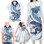 Blue Maori Tuatara Family Matching Long Sleeve Bodycon Dress and Hawaiian Shirt Luxury Pastel Pattern