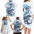 Blue Maori Tuatara Family Matching Long Sleeve Bodycon Dress and Hawaiian Shirt Luxury Pastel Pattern