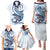 Blue Maori Tuatara Family Matching Puletasi and Hawaiian Shirt Luxury Pastel Pattern