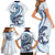 Blue Maori Tuatara Family Matching Short Sleeve Bodycon Dress and Hawaiian Shirt Luxury Pastel Pattern