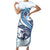 Blue Maori Tuatara Family Matching Short Sleeve Bodycon Dress and Hawaiian Shirt Luxury Pastel Pattern