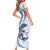 Blue Maori Tuatara Family Matching Short Sleeve Bodycon Dress and Hawaiian Shirt Luxury Pastel Pattern