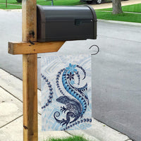 Blue Maori Tuatara Garden Flag Luxury Pastel Pattern LT01 - Polynesian Pride