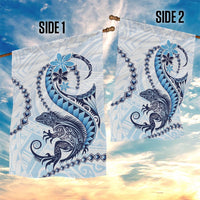 Blue Maori Tuatara Garden Flag Luxury Pastel Pattern LT01 - Polynesian Pride