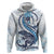 Blue Maori Tuatara Hoodie Luxury Pastel Pattern