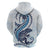 Blue Maori Tuatara Hoodie Luxury Pastel Pattern