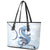 Blue Maori Tuatara Leather Tote Bag Luxury Pastel Pattern