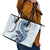 Blue Maori Tuatara Leather Tote Bag Luxury Pastel Pattern