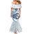 Blue Maori Tuatara Mermaid Dress Luxury Pastel Pattern