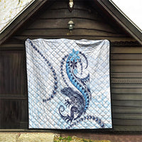 Blue Maori Tuatara Quilt Luxury Pastel Pattern LT01 - Polynesian Pride
