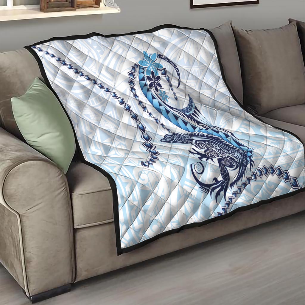 Blue Maori Tuatara Quilt Luxury Pastel Pattern LT01 - Polynesian Pride