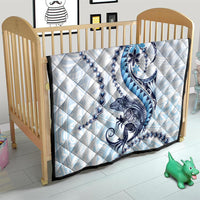 Blue Maori Tuatara Quilt Luxury Pastel Pattern LT01 - Polynesian Pride