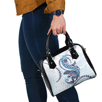 Blue Maori Tuatara Shoulder Handbag Luxury Pastel Pattern LT01 - Polynesian Pride