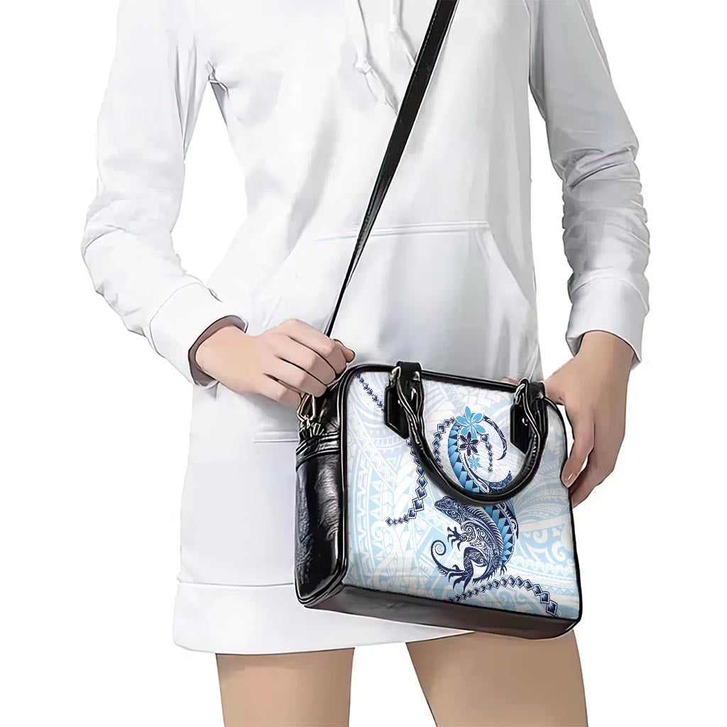 Blue Maori Tuatara Shoulder Handbag Luxury Pastel Pattern LT01 - Polynesian Pride