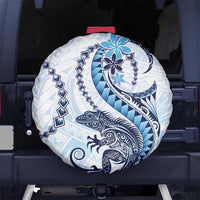 Blue Maori Tuatara Spare Tire Cover Luxury Pastel Pattern LT01 - Polynesian Pride