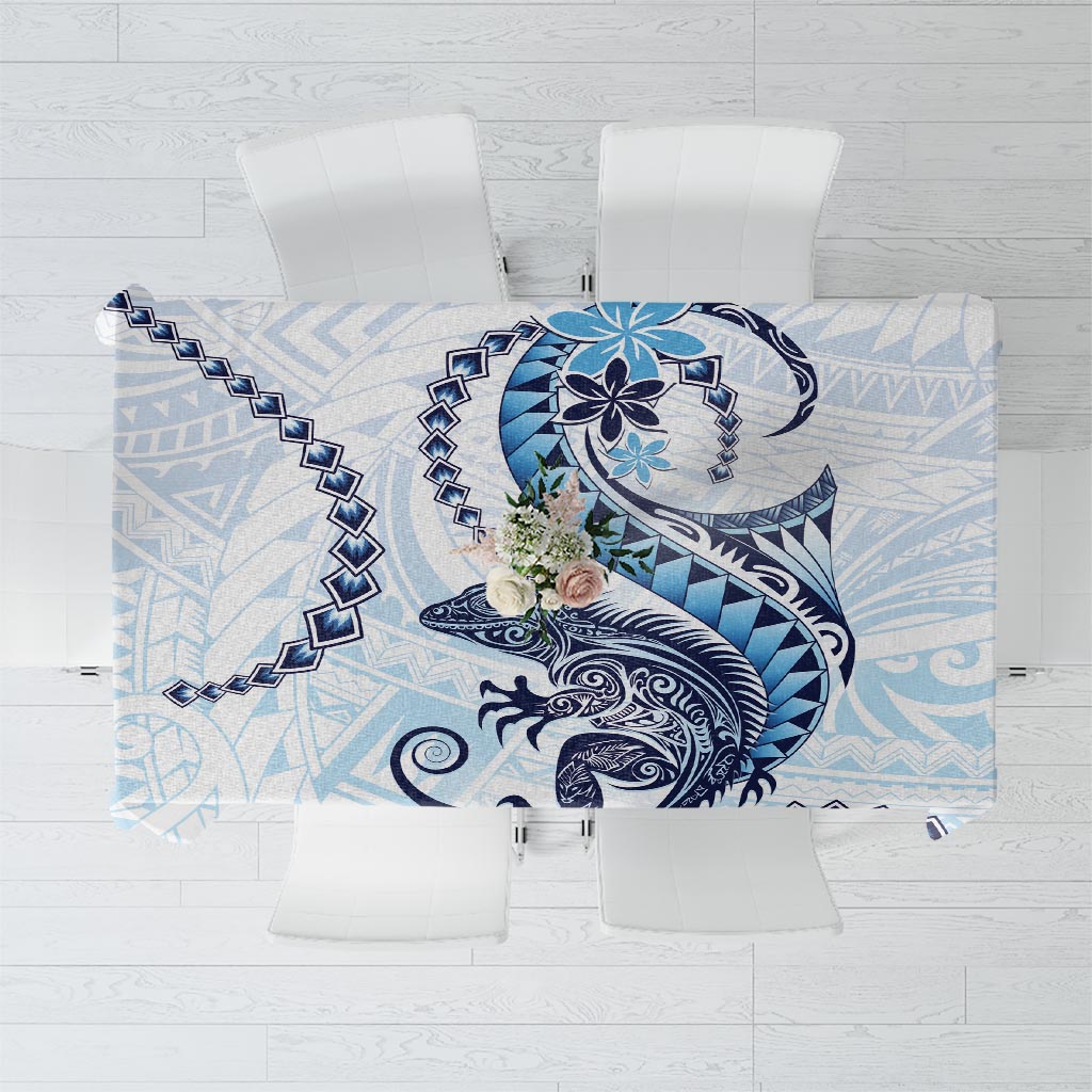 Blue Maori Tuatara Tablecloth Luxury Pastel Pattern