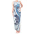 Blue Maori Tuatara Tank Maxi Dress Luxury Pastel Pattern