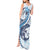 Blue Maori Tuatara Tank Maxi Dress Luxury Pastel Pattern