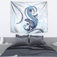 Blue Maori Tuatara Tapestry Luxury Pastel Pattern LT01 - Polynesian Pride