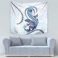 Blue Maori Tuatara Tapestry Luxury Pastel Pattern LT01 - Polynesian Pride