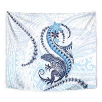 Blue Maori Tuatara Tapestry Luxury Pastel Pattern LT01 - Polynesian Pride