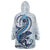 Blue Maori Tuatara Wearable Blanket Hoodie Luxury Pastel Pattern