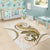 Gold Maori Tuatara Area Rug Luxury Pastel Pattern