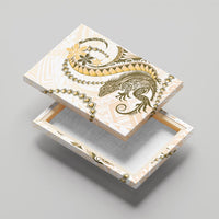 Gold Maori Tuatara Canvas Wall Art Luxury Pastel Pattern LT01 - Polynesian Pride
