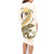 Gold Maori Tuatara Family Matching Long Sleeve Bodycon Dress and Hawaiian Shirt Luxury Pastel Pattern