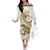 Gold Maori Tuatara Family Matching Off The Shoulder Long Sleeve Dress and Hawaiian Shirt Luxury Pastel Pattern