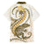 Gold Maori Tuatara Family Matching Off Shoulder Short Dress and Hawaiian Shirt Luxury Pastel Pattern