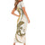 Gold Maori Tuatara Family Matching Short Sleeve Bodycon Dress and Hawaiian Shirt Luxury Pastel Pattern