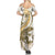 Gold Maori Tuatara Family Matching Summer Maxi Dress and Hawaiian Shirt Luxury Pastel Pattern