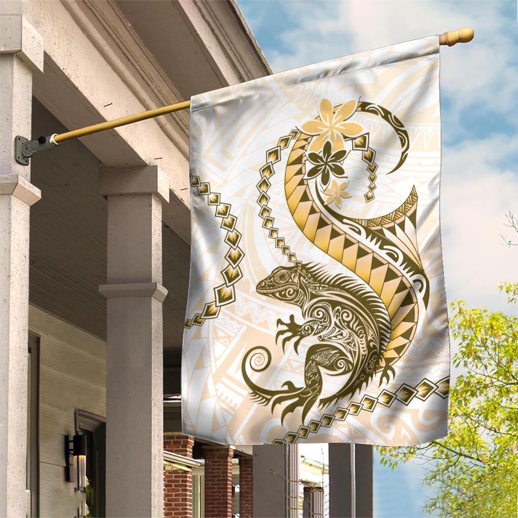 Gold Maori Tuatara Garden Flag Luxury Pastel Pattern LT01 House Flag Gold - Polynesian Pride